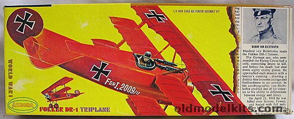Aurora 1/48 Fokker DR-1 Triplane - Newspaper Issue, 105-79 plastic model kit